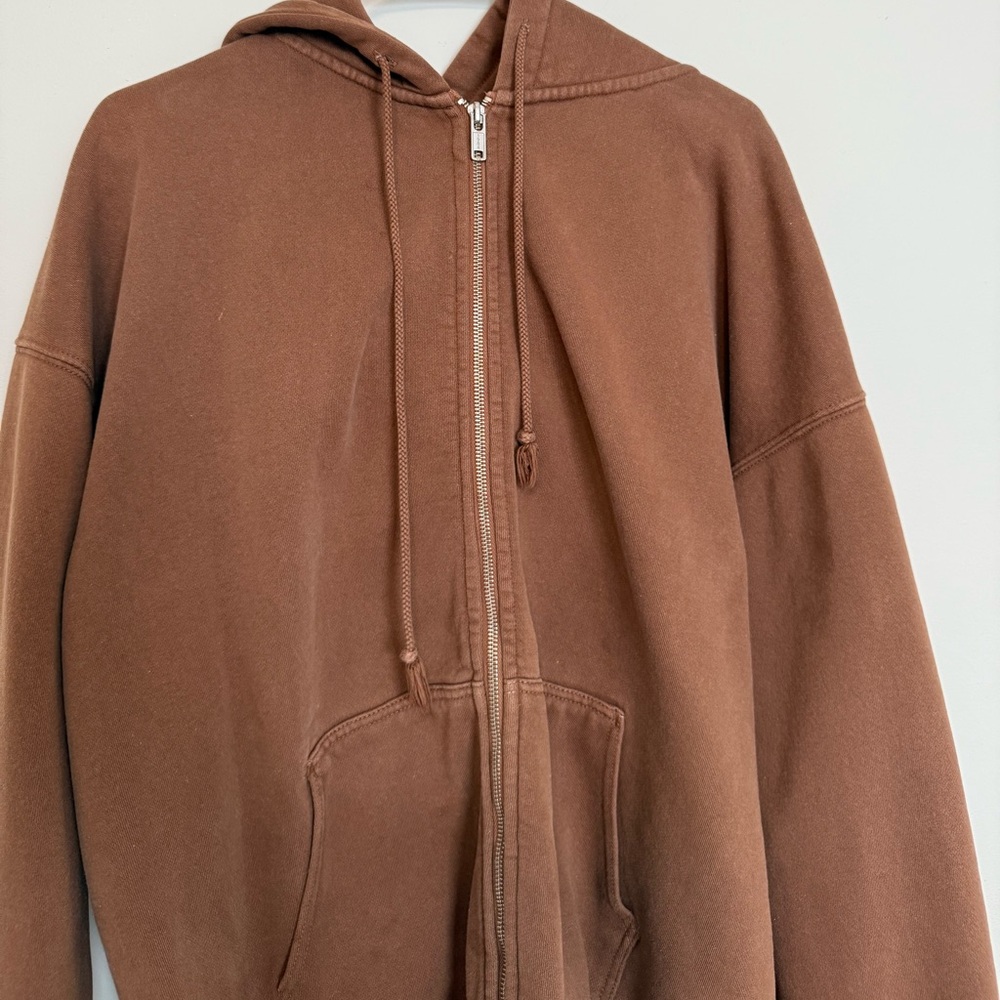 Brand Melville Brown Zip Up Hoodie